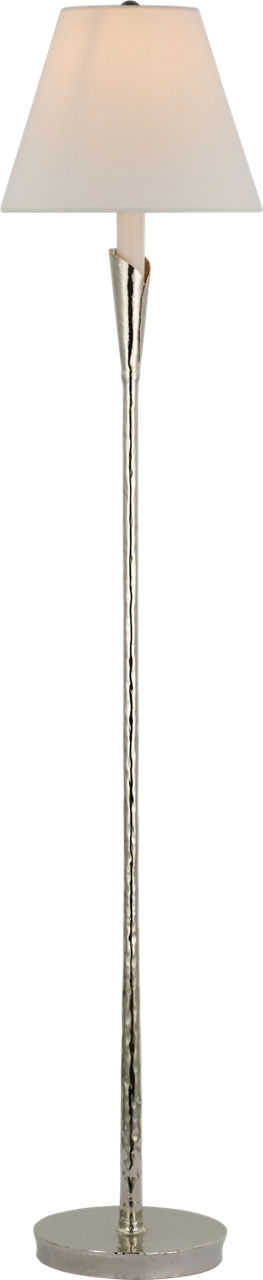 Aiden Accent Floor Lamp in Polished Nickel with Linen Shade