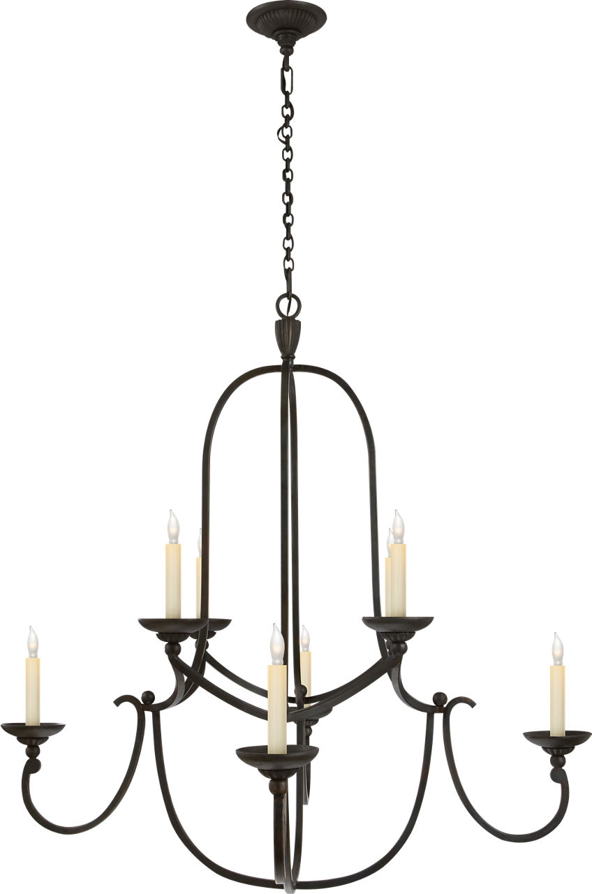 Flemish Medium Round Chandelier in Aged Iron