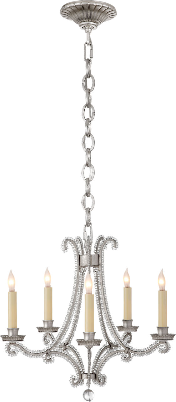 Oslo Mini Chandelier in Burnished Silver Leaf and Crystal