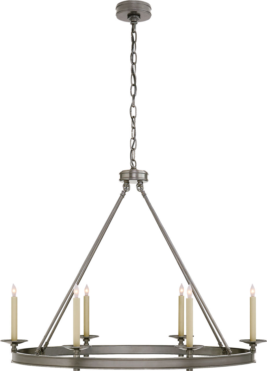Launceton Large Oval Chandelier in Antique Nickel