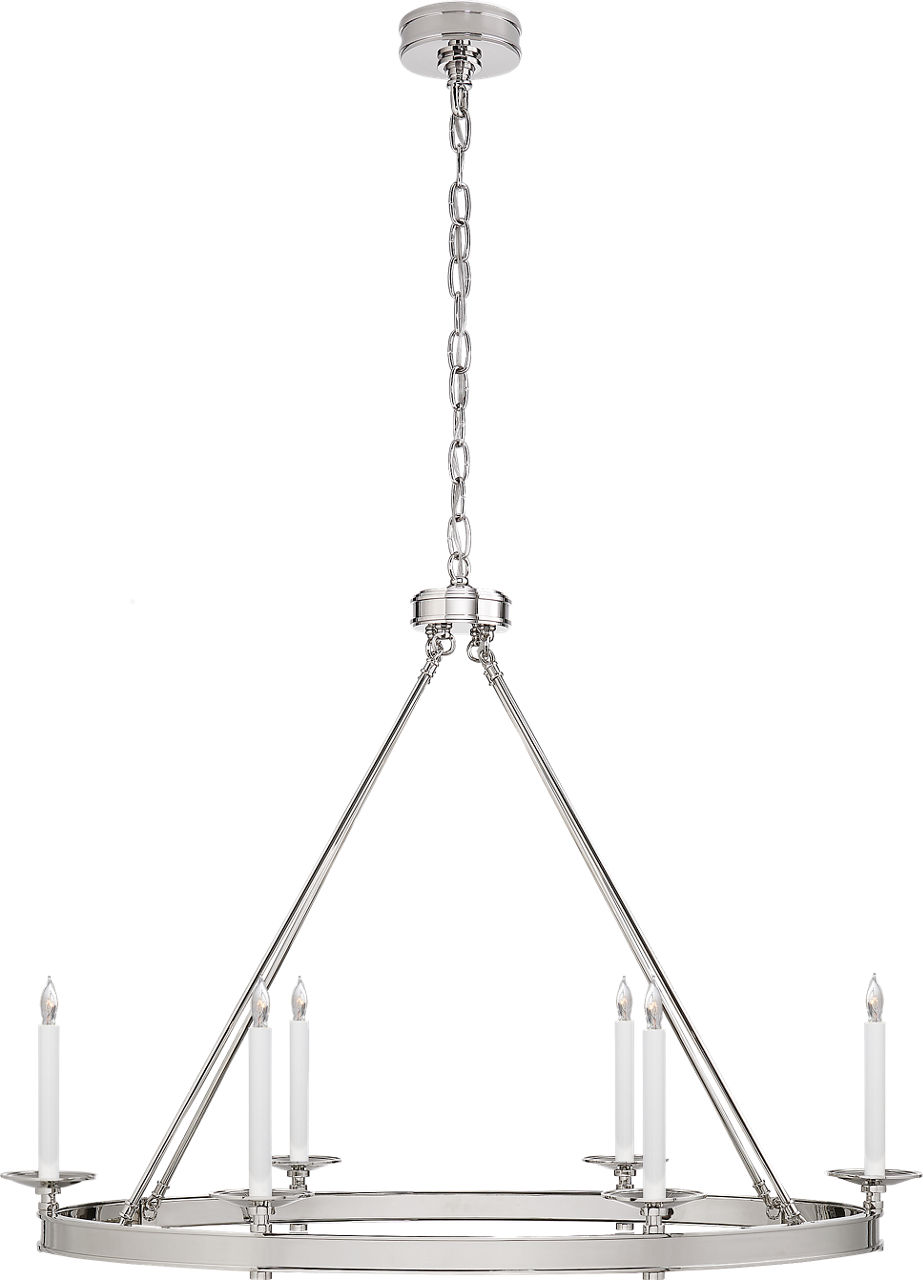 Launceton Large Oval Chandelier in Polished Nickel
