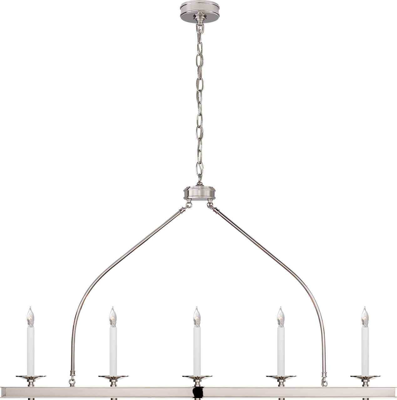 Launceton Large Linear Pendant in Polished Nickel