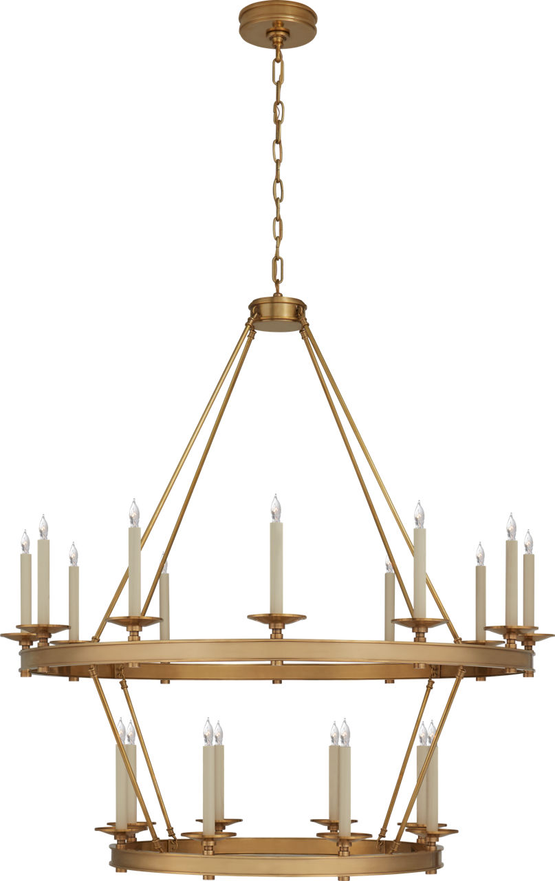 Launceton Large Two Tiered Chandelier in Antique-Burnished Brass