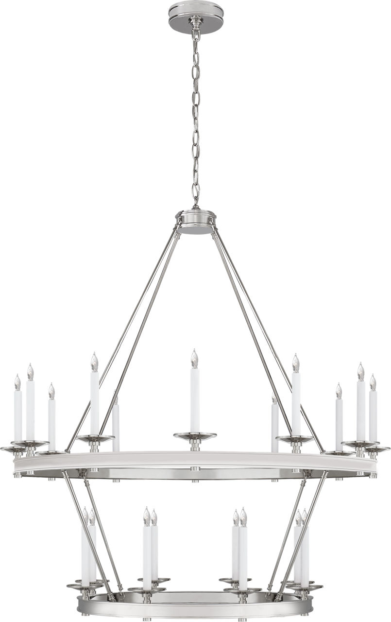 Launceton Large Two Tiered Chandelier in Polished Nickel
