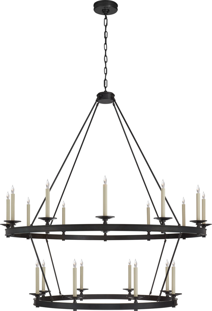 Launceton Grande Two Tiered Chandelier in Bronze