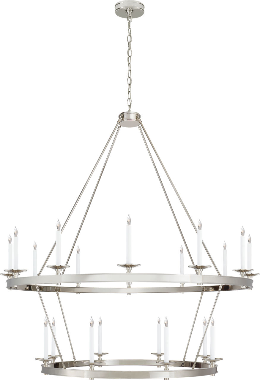 Launceton Grande Two Tiered Chandelier in Polished Nickel