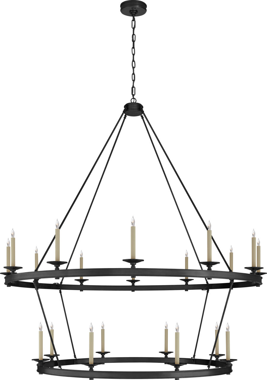 Launceton XXL Two Tiered Chandelier in Bronze