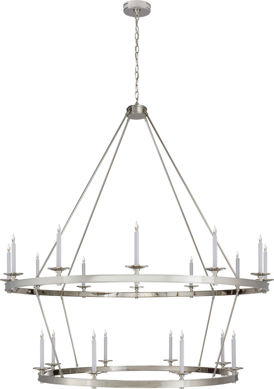 Launceton XXL Two Tiered Chandelier in Polished Nickel