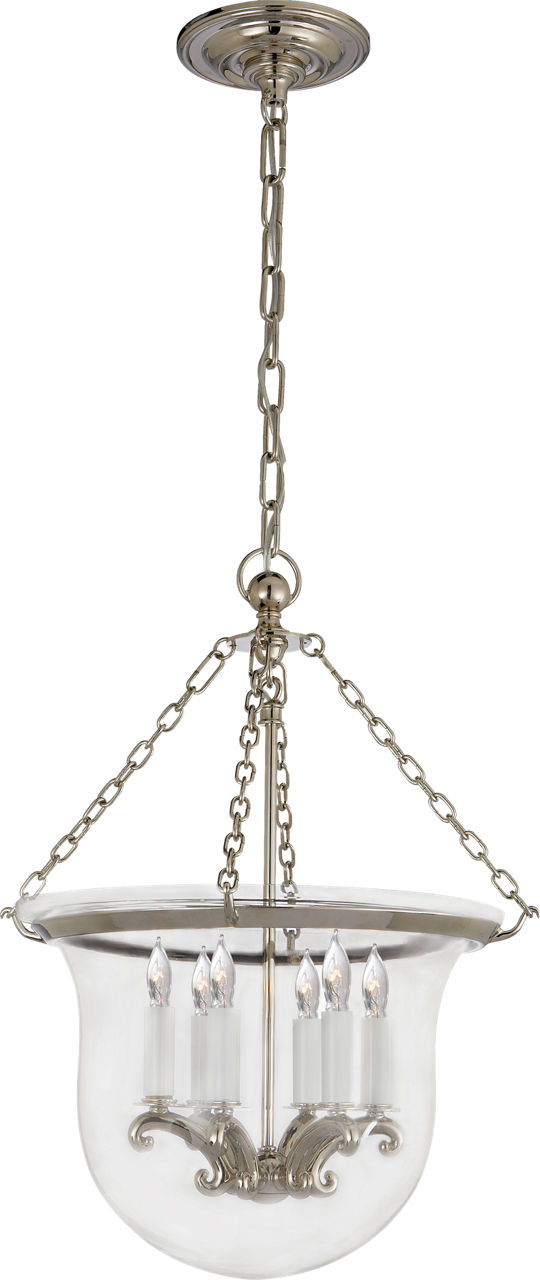 Country Medium Bell Jar Lantern in Polished Nickel