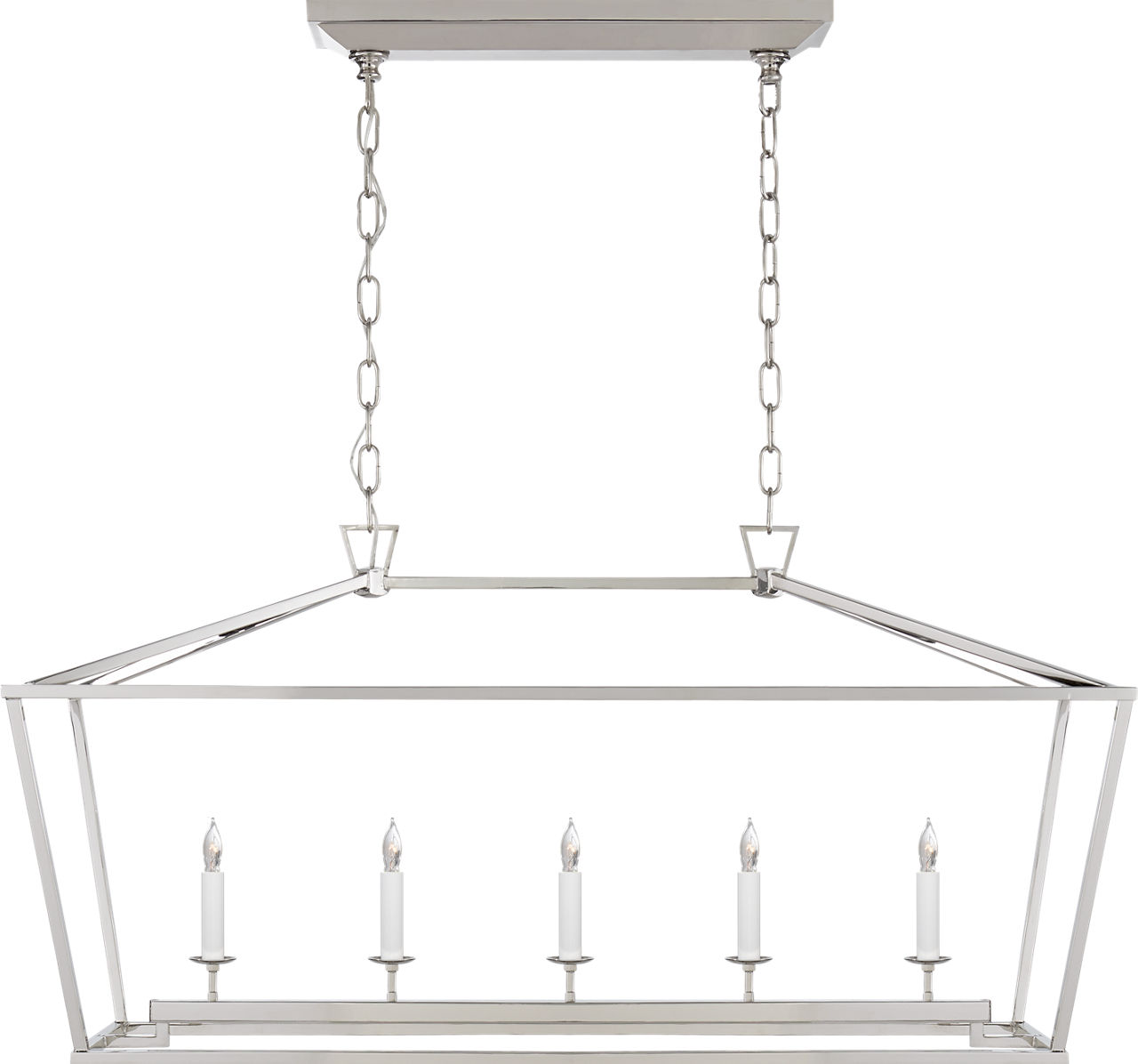 Darlana Medium Linear Lantern in Polished Nickel