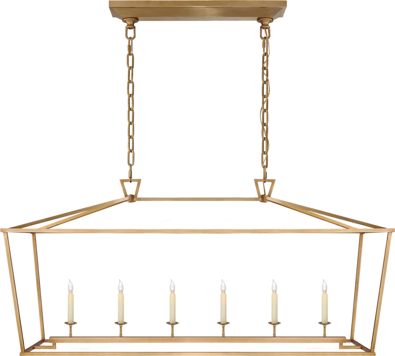 Darlana Large Linear Lantern in Antique- Burnished Brass