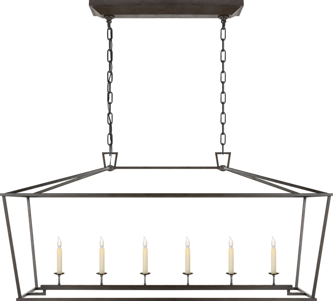 Darlana Large Linear Lantern in Aged Iron