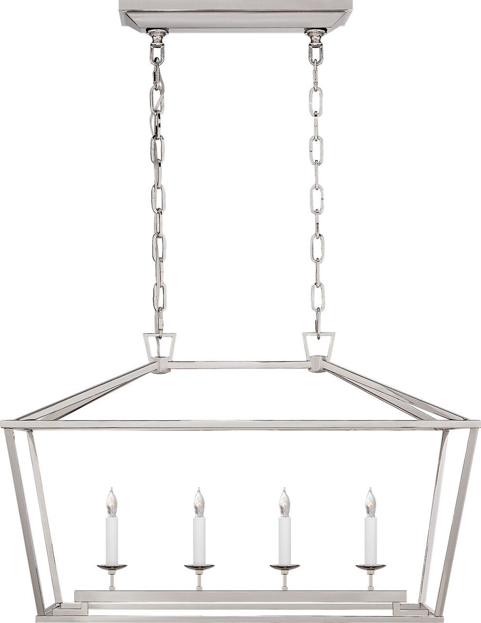 Darlana Small Linear Lantern in Polished Nickel