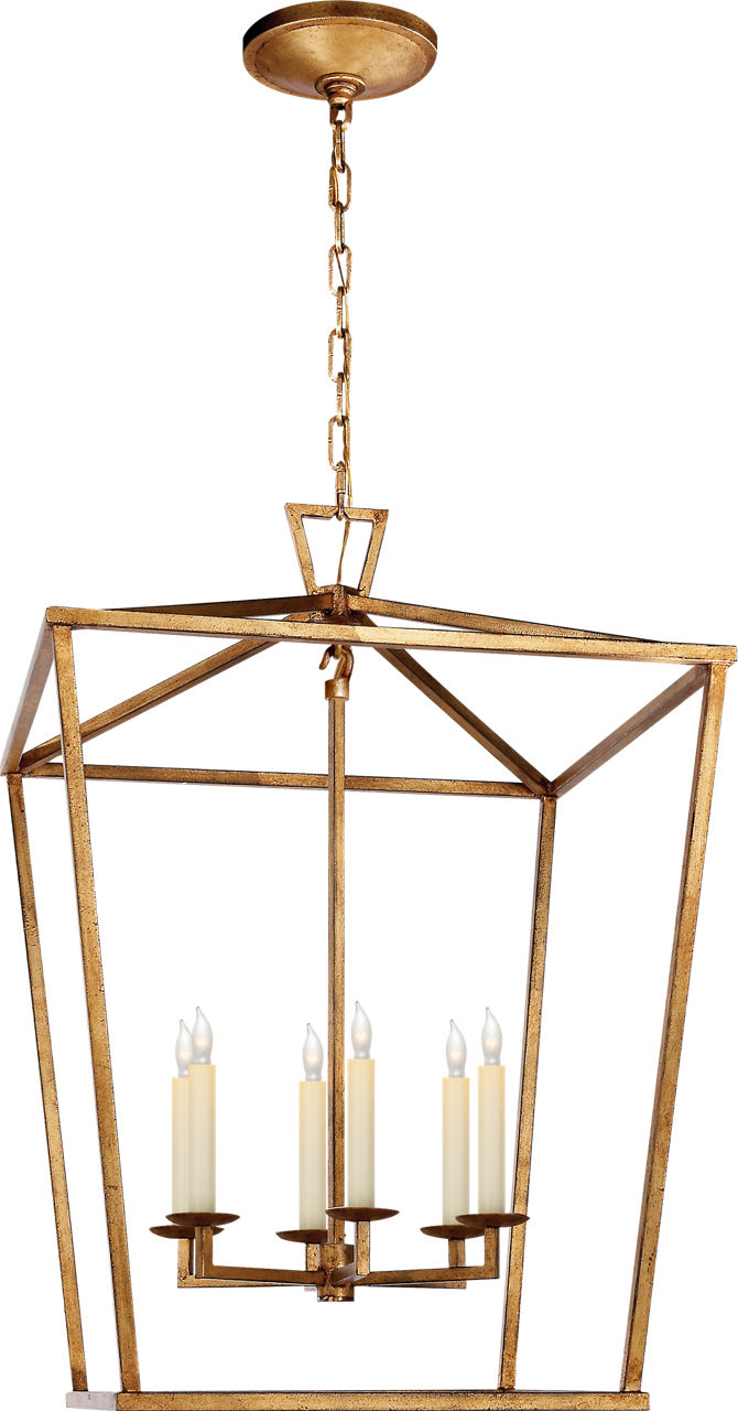 Darlana Large Lantern in Gilded Iron