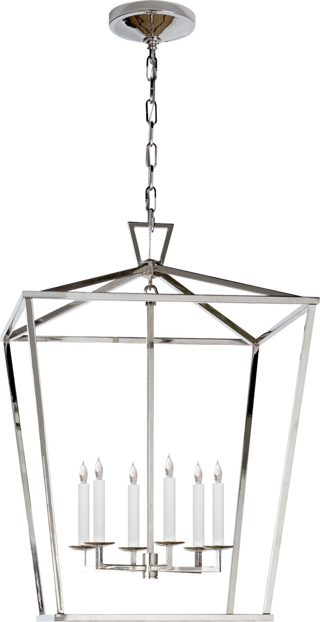 Darlana Large Lantern in Polished Nickel