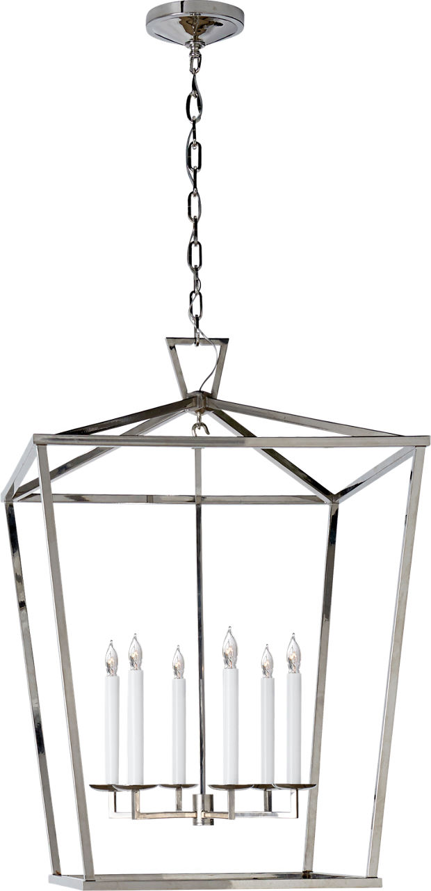 Darlana Extra Large Lantern in Polished Nickel