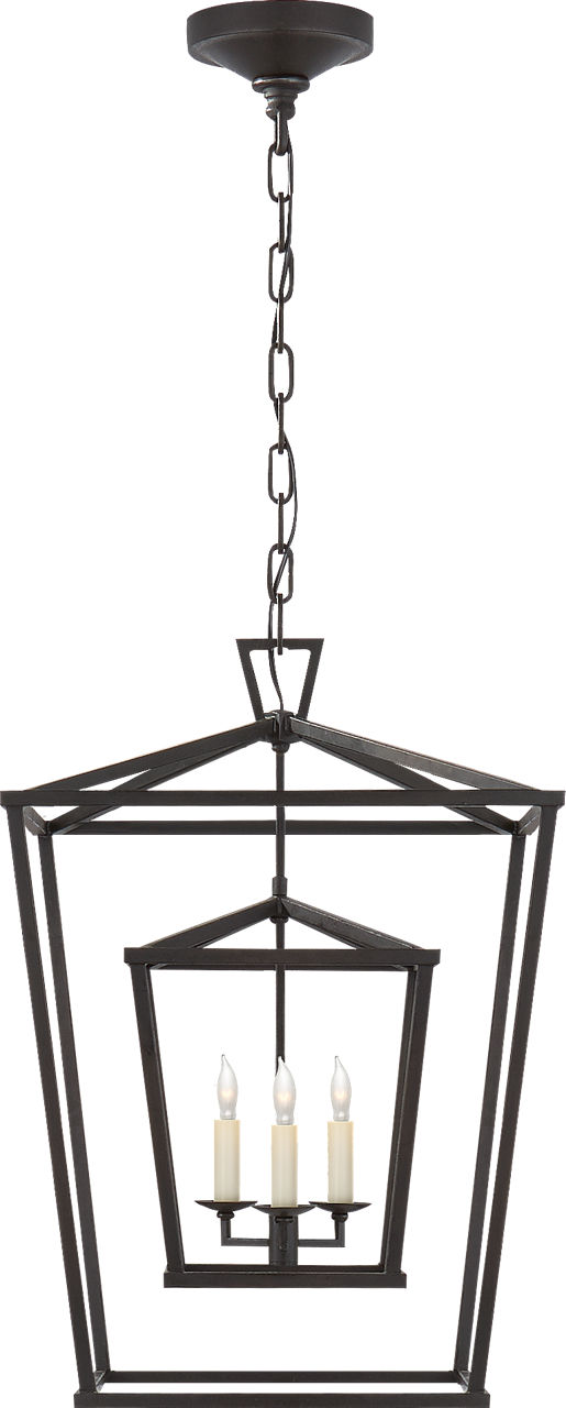 Darlana Medium Double Cage Lantern in Aged Iron