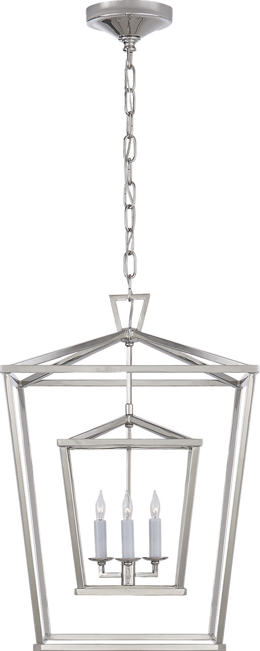 Darlana Medium Double Cage Lantern in Polished Nickel
