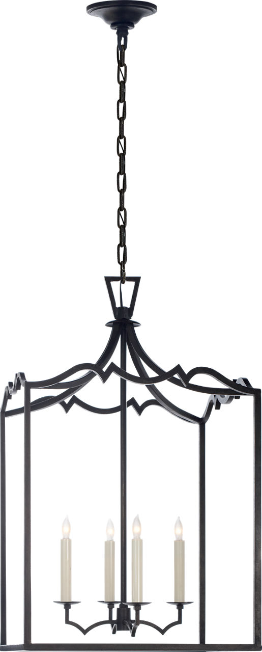 Darlana Medium Fancy Lantern in Aged Iron