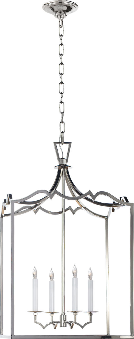 Darlana Medium Fancy Lantern in Polished Nickel