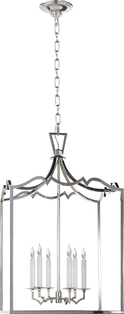 Darlana Large Fancy Lantern in Polished Nickel