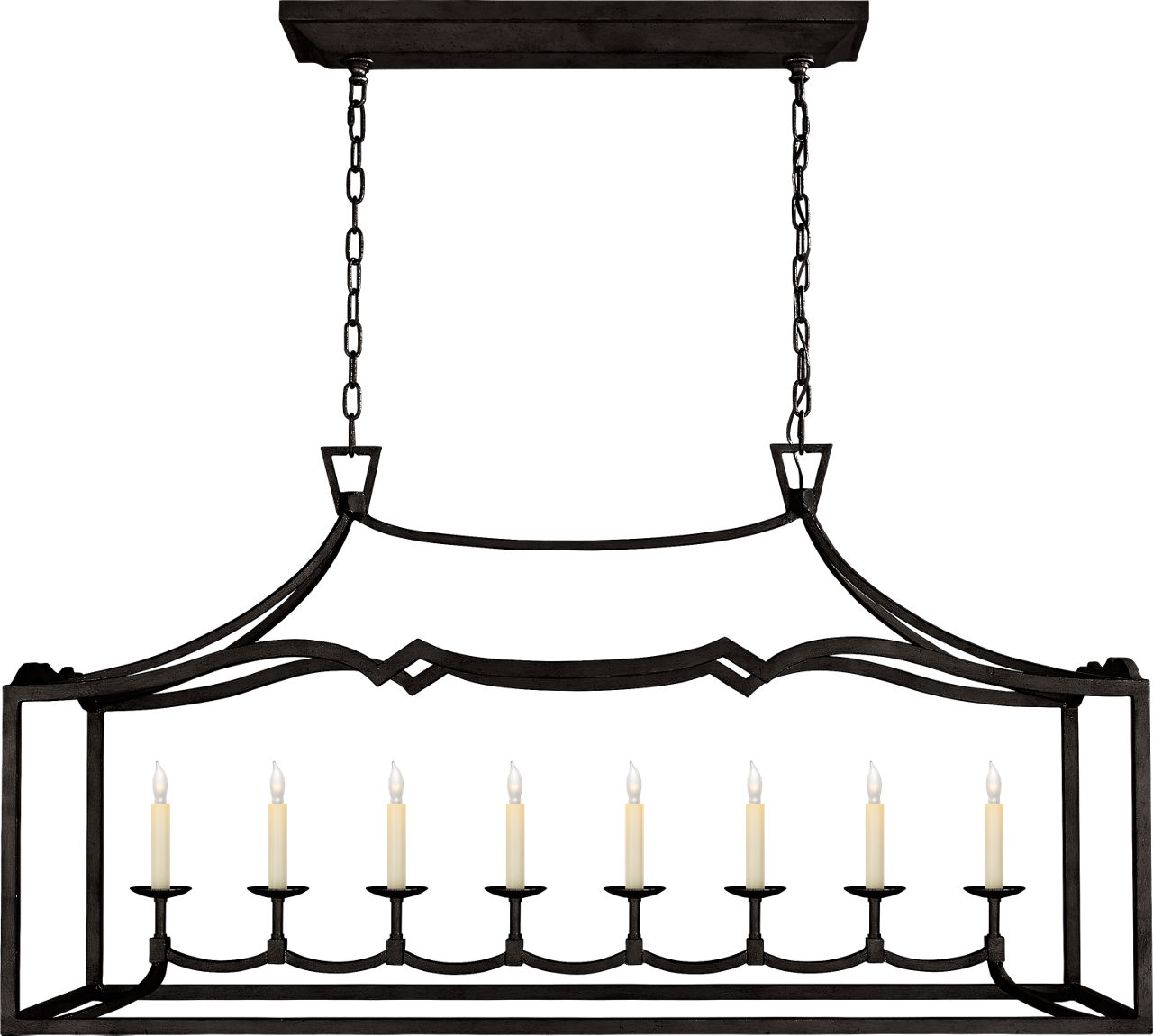 Fancy Darlana Large Linear Pendant in Aged Iron