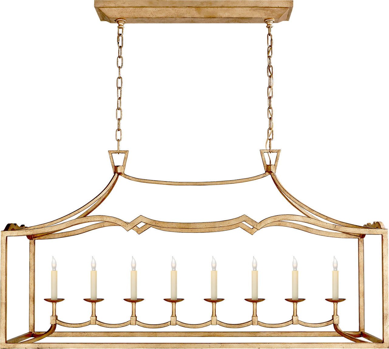 Fancy Darlana Large Linear Pendant in Gilded Iron