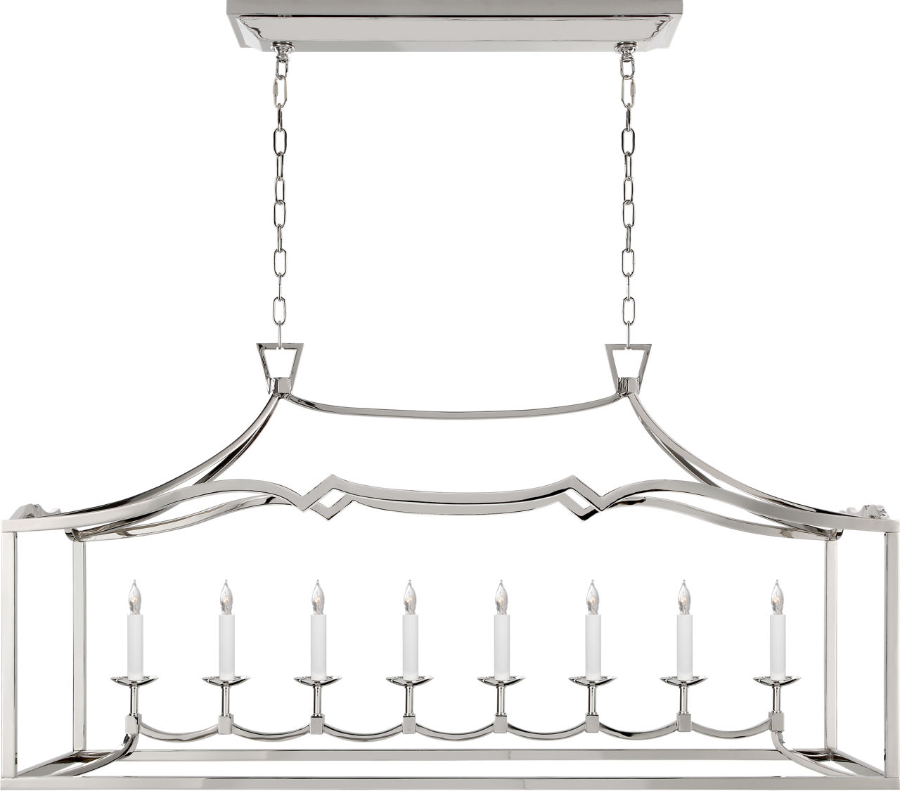 Fancy Darlana Large Linear Pendant in Polished Nickel