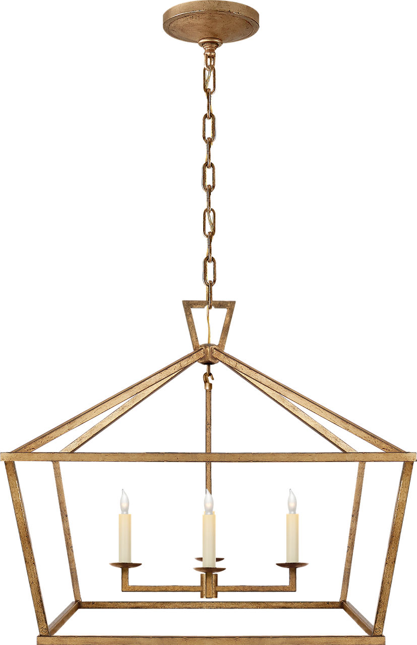 Darlana Medium Wide Lantern in Gilded Iron