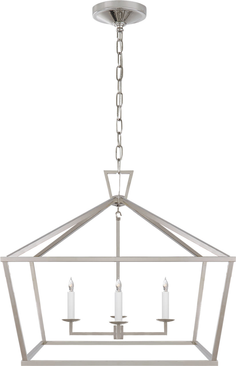 Darlana Medium Wide Lantern in Polished Nickel