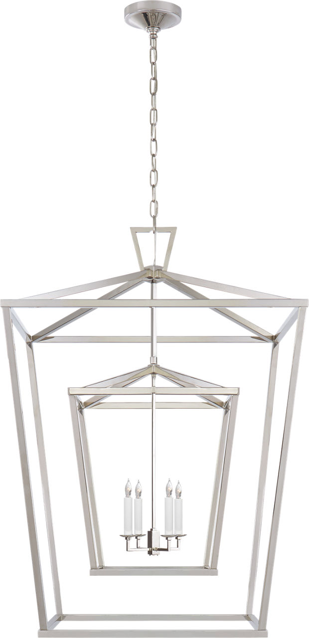 Darlana Extra Large Double Cage Lantern in Polished Nickel