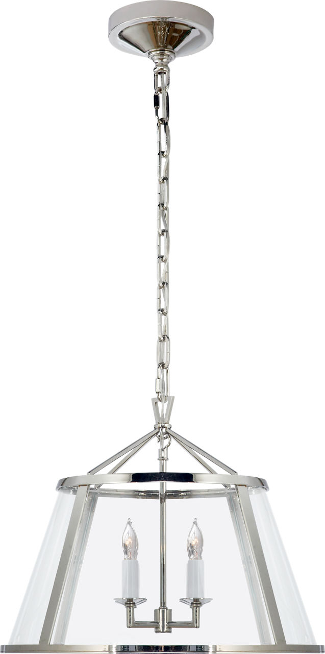 Darlana 16" Pendant in Polished Nickel with Clear Glass