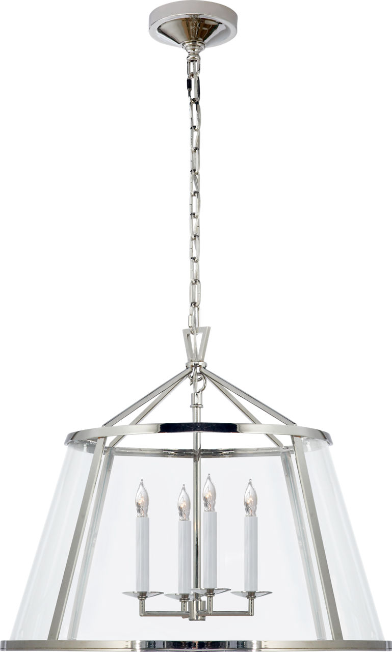 Darlana 24" Pendant in Polished Nickel with Clear Glass