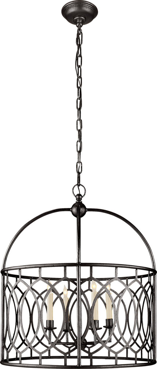 Marquise Wide Lantern in Aged Iron