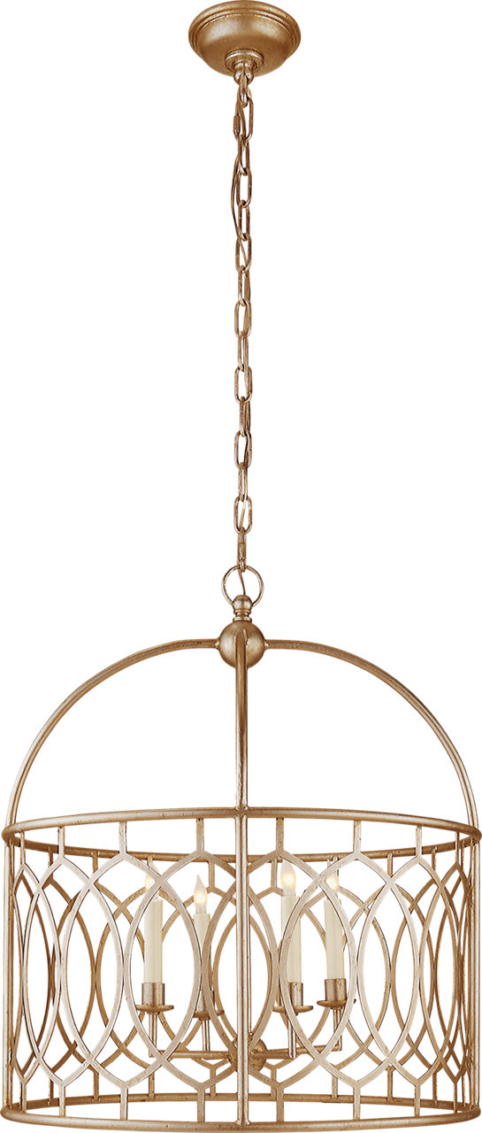 Marquise Wide Lantern in Gilded Iron