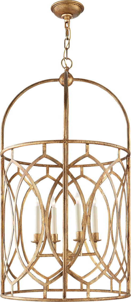 Marquise Tall Lantern in Gilded Iron