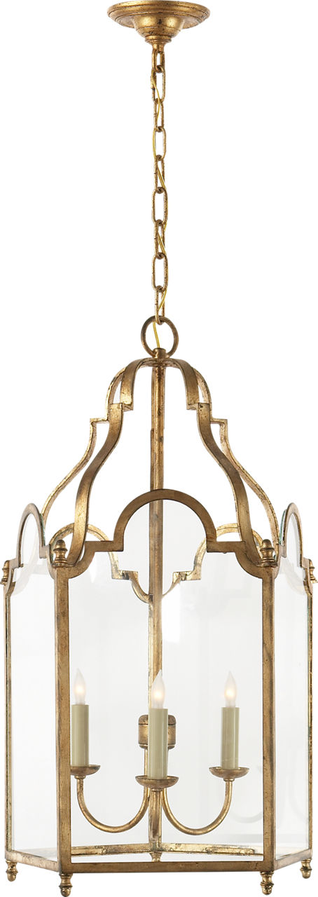 French Market Medium Lantern in Gilded Iron