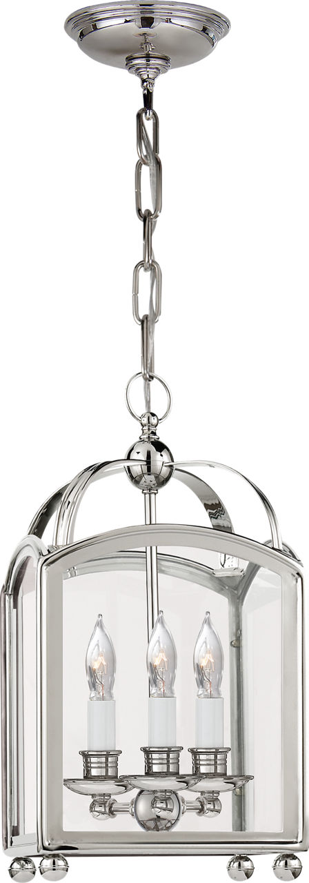 Arch Top Mini Lantern in Polished Nickel