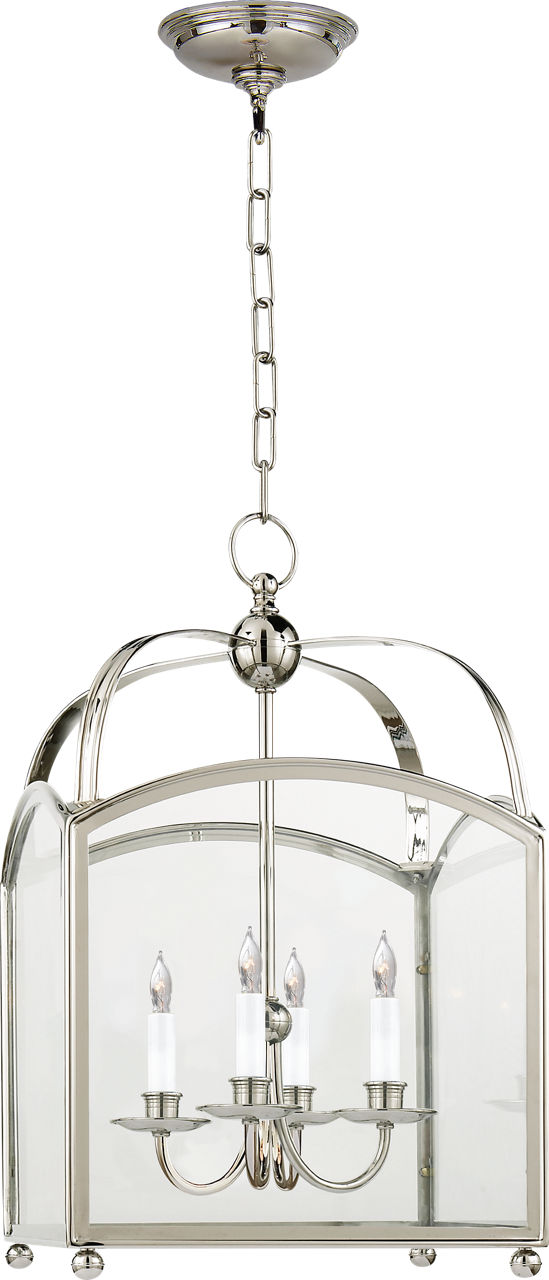 Arch Top Small Lantern in Polished Nickel