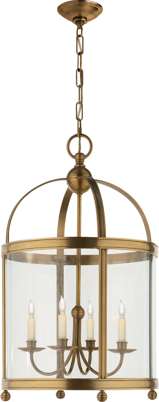 Edwardian Arch Top Medium Lantern in Antique-Burnished Brass