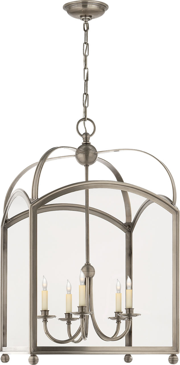 Arch Top Large Lantern in Antique Nickel