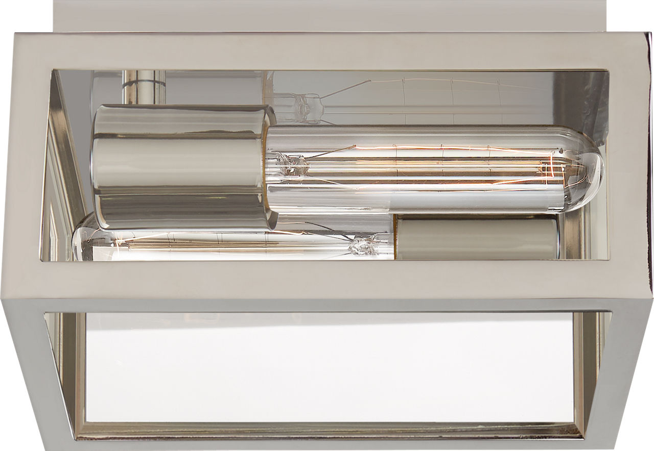 Fresno Small Framed Flush Mount in Chrome with Clear Glass