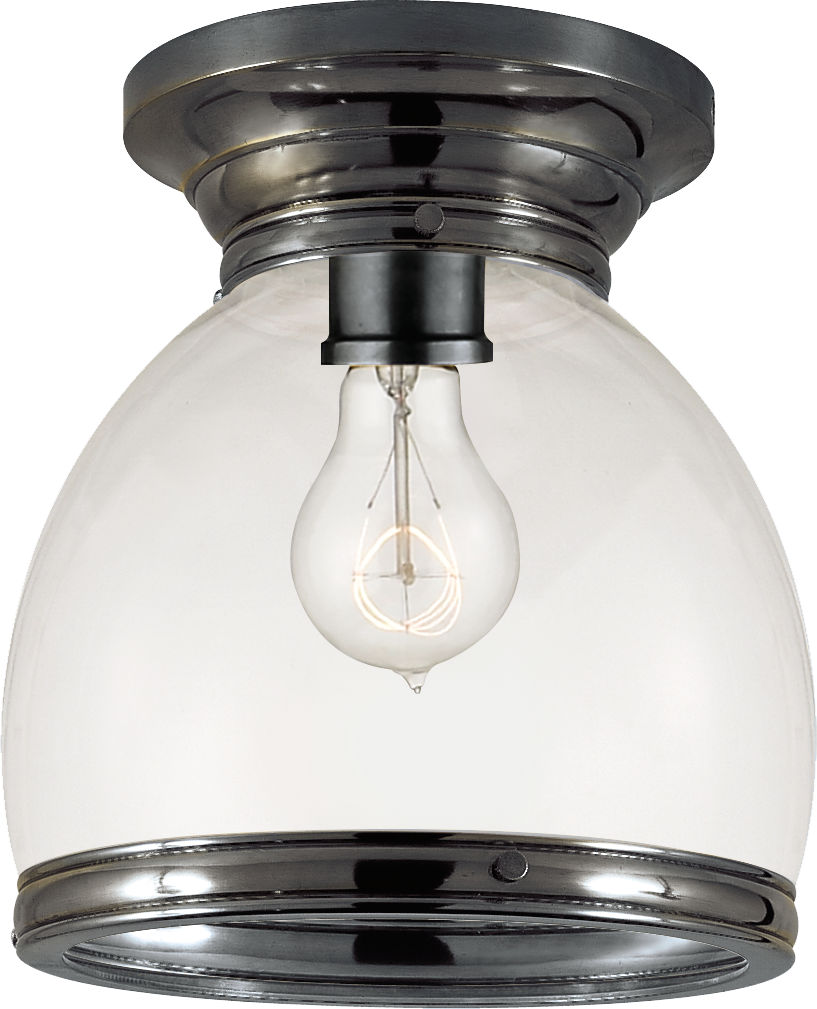 Edwardian Open Bottom Flush Mount in Bronze with Clear Glass