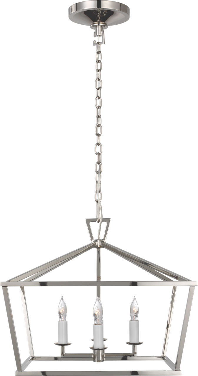 Darlana Small Wide Semi-Flush Mount Lantern in Polished Nickel