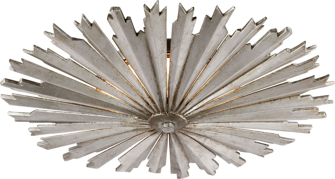 Claymore Large Flush Mount in Burnished Silver Leaf