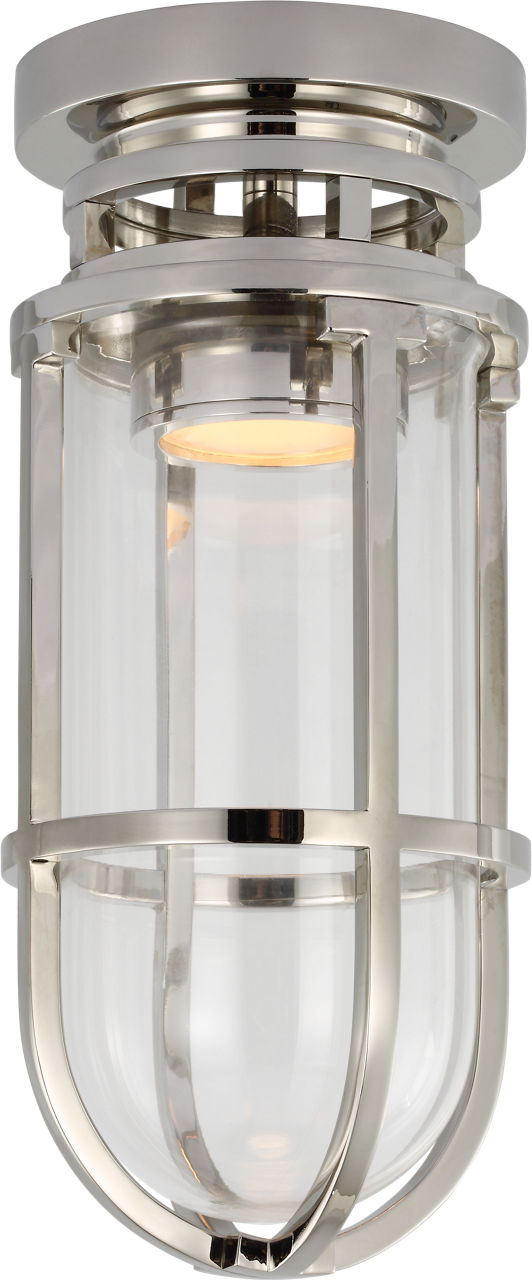 Gracie Tall Flush Mount in Polished Nickel with Clear Glass