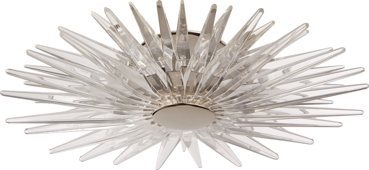 Quincy Small Flush Mount in Polished Nickel with Clear Acrylic