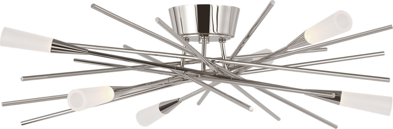 Stellar Flush Mount in Polished Nickel with Frosted Acrylic