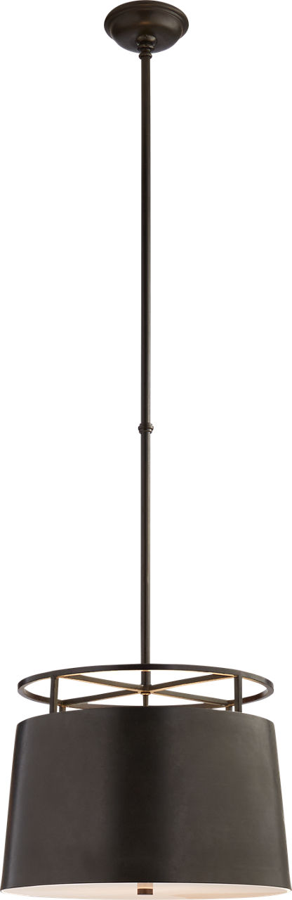 Bryden Medium Round Pendant in Aged Iron