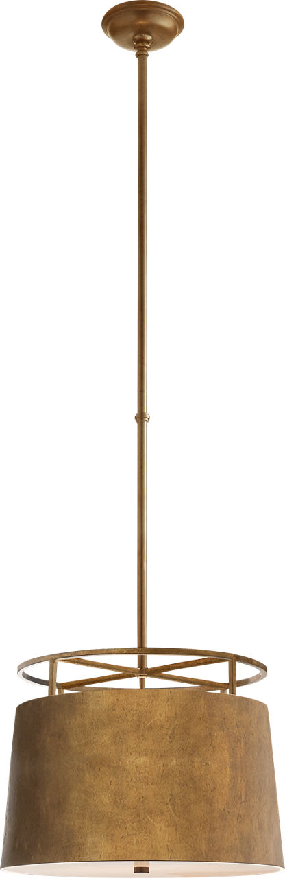 Bryden Medium Round Pendant in Gilded Iron